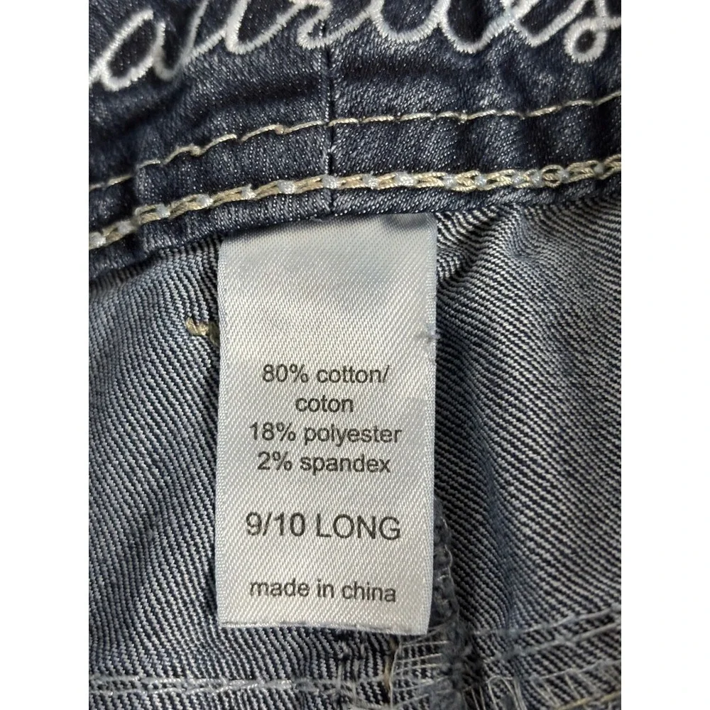Maurices Mid‎ Bootcut Jeans Dark Wash Embroidered Flap 9/10 Longes